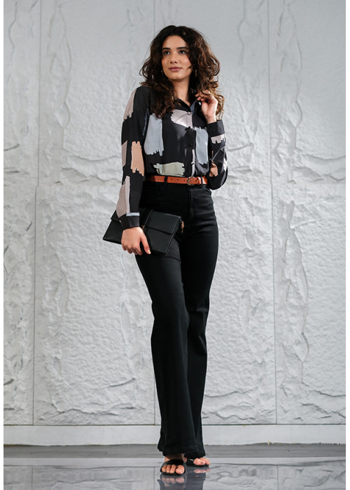 SHOPHIA BLACK/WHITE  BLOUSE
